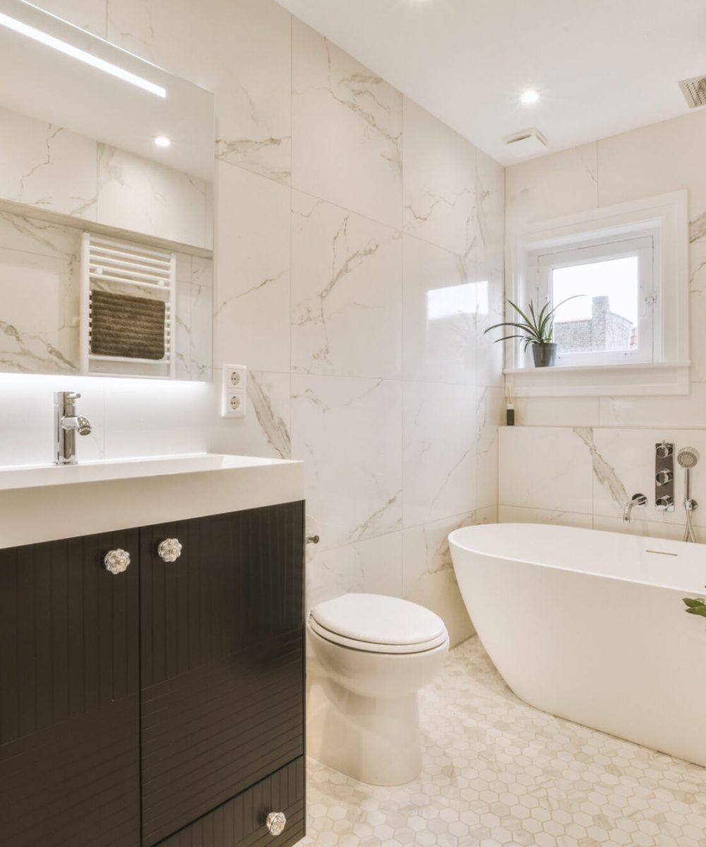 Interior design of beautiful and elegant bathroom